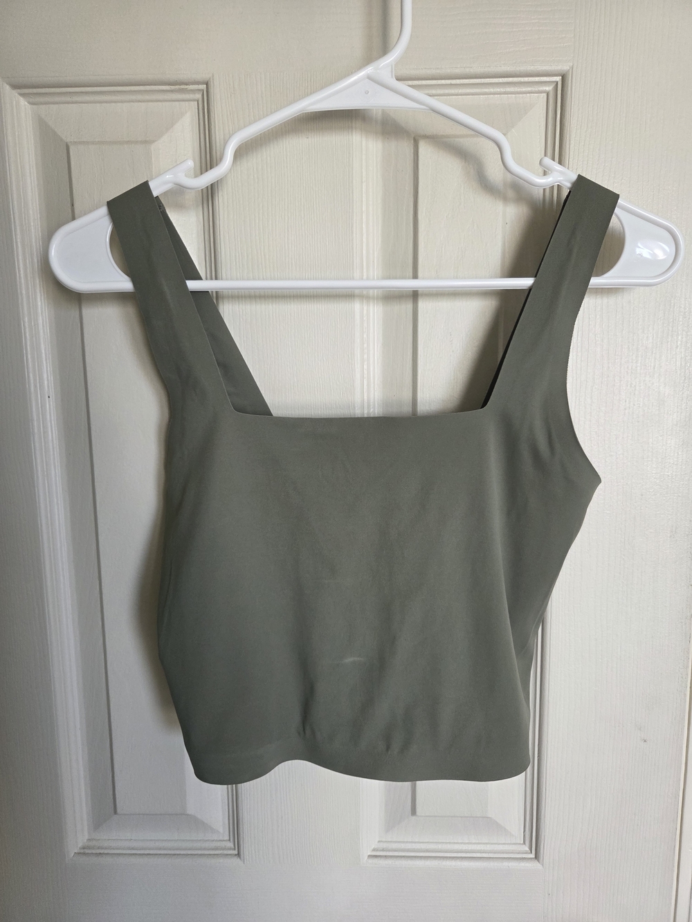 aerie Smoothez Olive Square-Neck Crop Tank